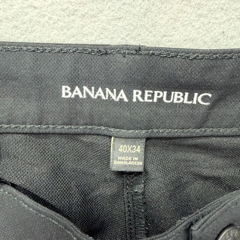 Banana Republic Chino Pant Mens 40x34 Black Active Tech Straight Fit Performance